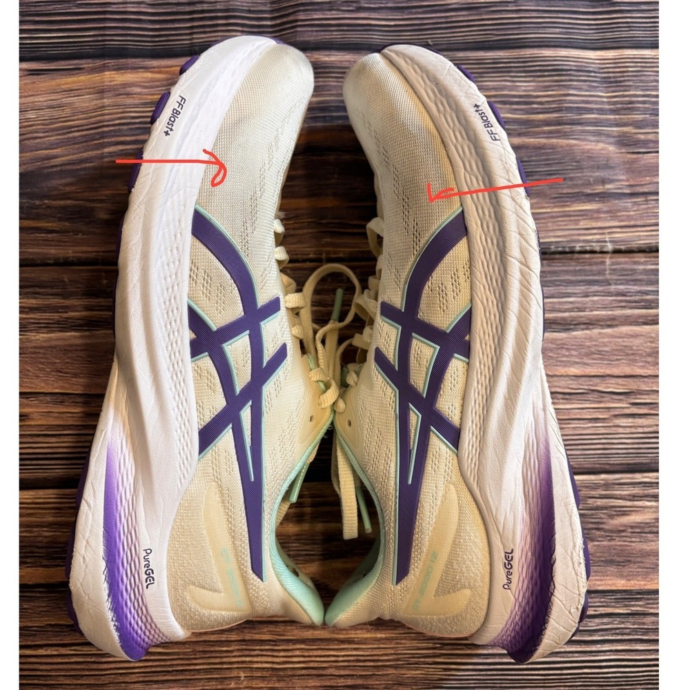 ASICS GT-2000 12 Running Shoes Womens Size 9.5 Cream Violet 1012B616 Lace Up - Picture 6 of 15